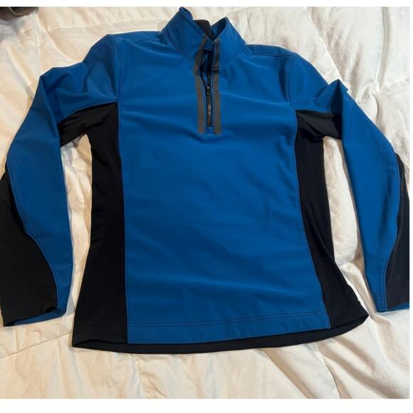 Lululemon Cobalt blue black 1/2 zip unisex Sz M Men (38-40) Woman running gym EC - Picture 7 of 10